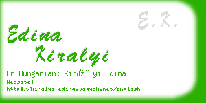 edina kiralyi business card